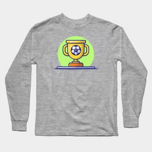 Soccer Gold Trophy Cartoon Vector Icon Illustration Long Sleeve T-Shirt